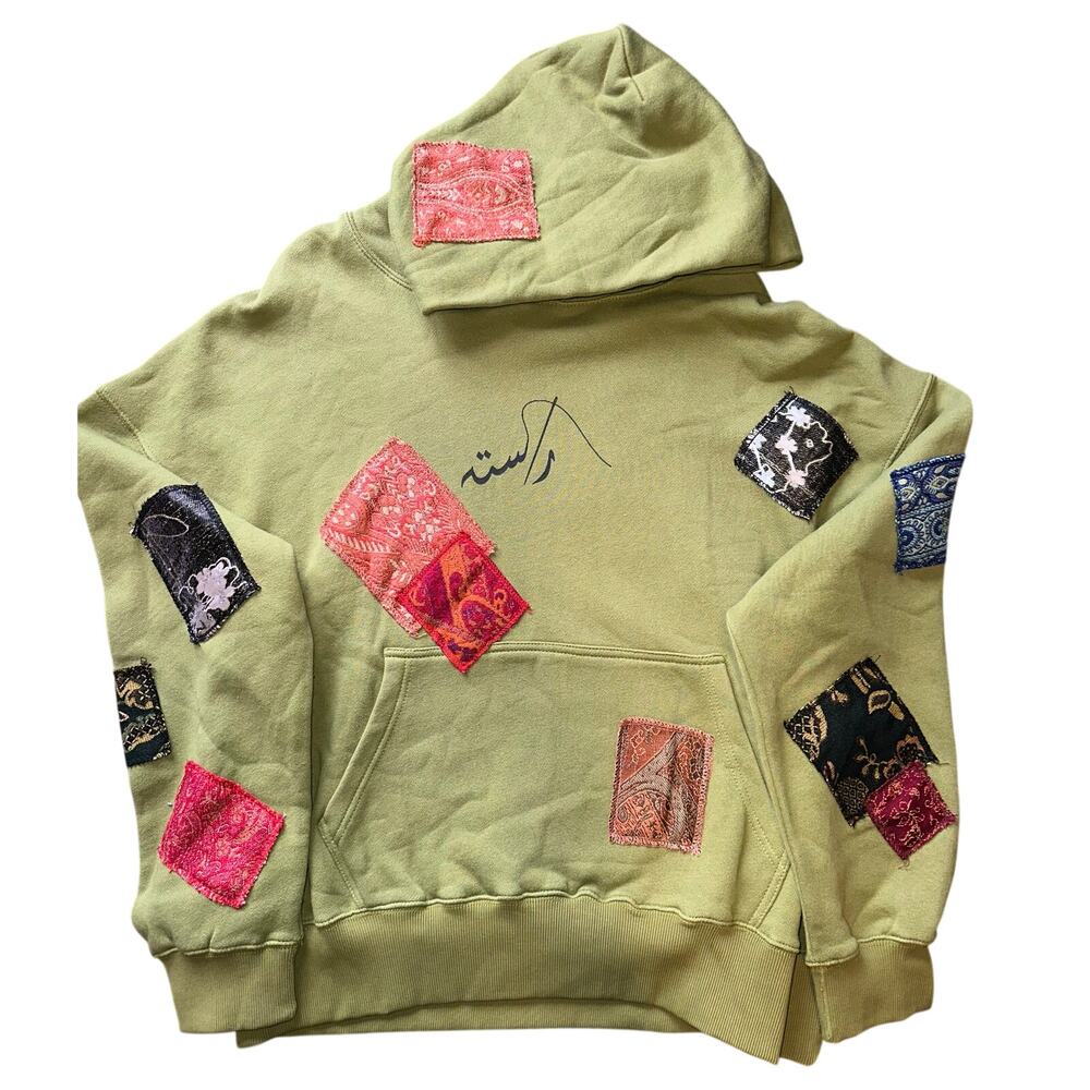 NWT Rastah Olive Green Jamawar Patchwork Hoodie ; SOLD OUT $315 MSRP - Picture 2 of 8
